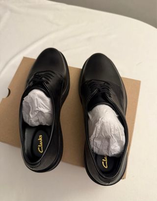 Clarks Derby Nere Donna Tg 39