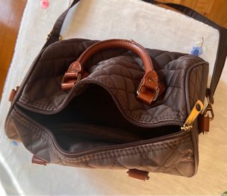 Bolso marrón nylon acolchado