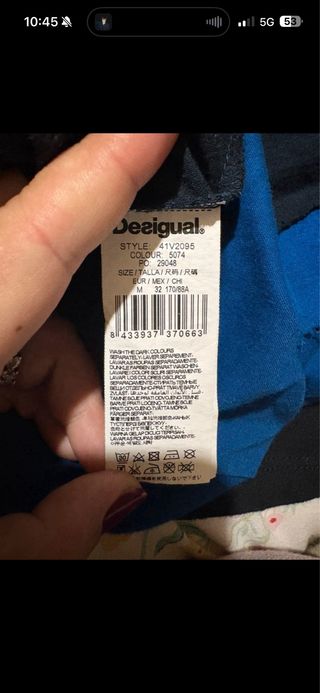 Vestido Desigual azul y negro talla M