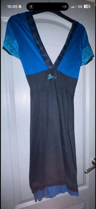 Vestido Desigual azul y negro talla M