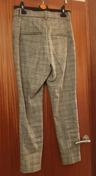 Pantalón de vestir cuadros gris