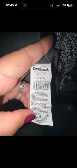 Vestido Desigual Gris Estampado Talla M