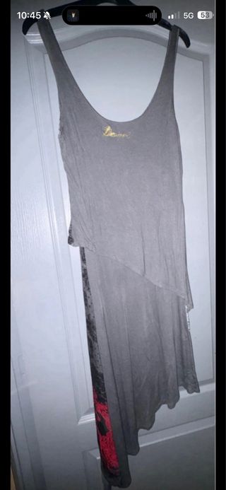 Vestido Desigual Gris Estampado Talla M