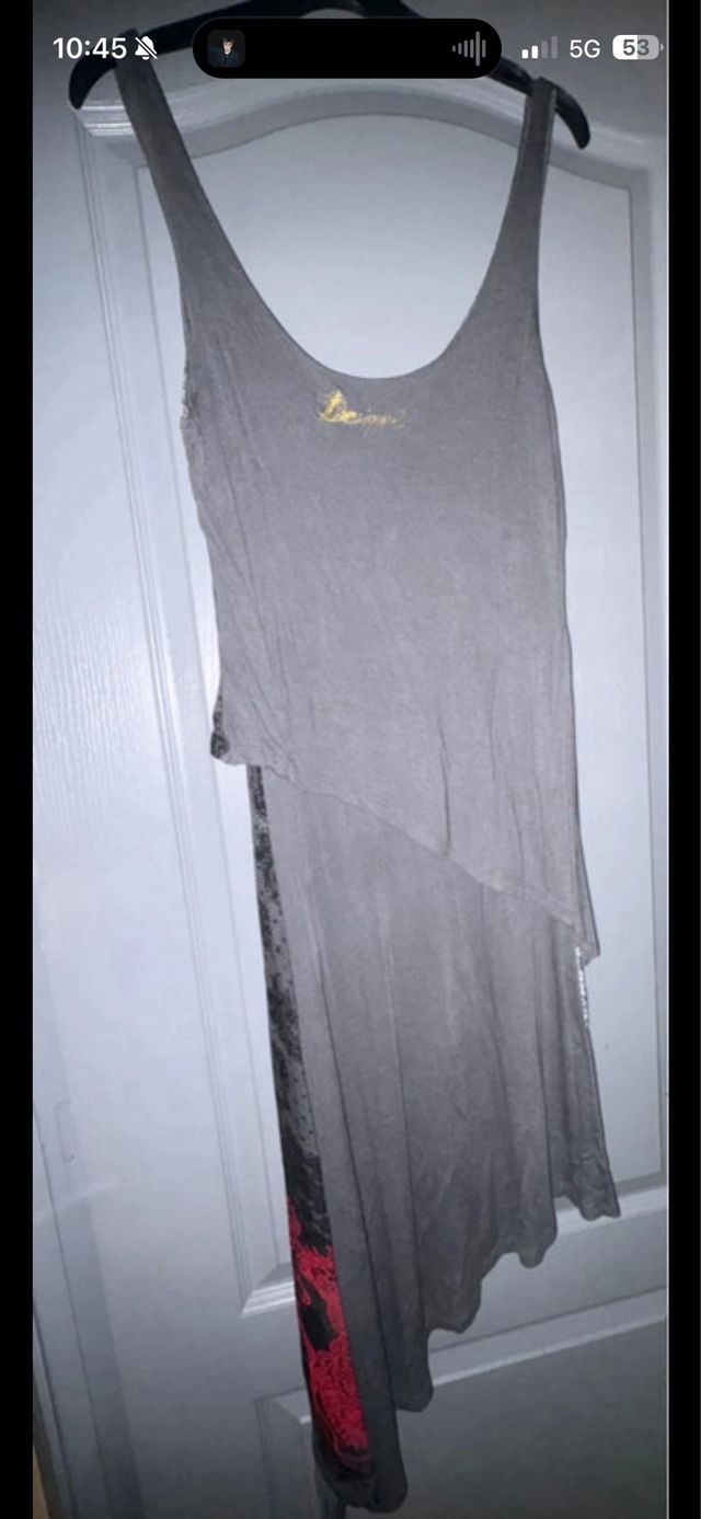 Vestido Desigual Gris Estampado Talla M