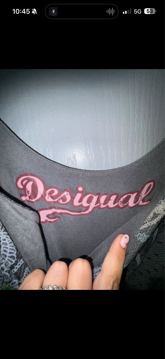 Vestido Desigual Gris Estampado Talla M