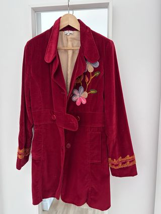 Chaqueta Terciopelo Surkana Flores Bordadas