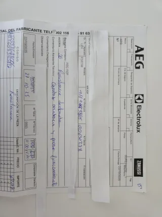 Pieza Lavavajillas AEG. Resistencia