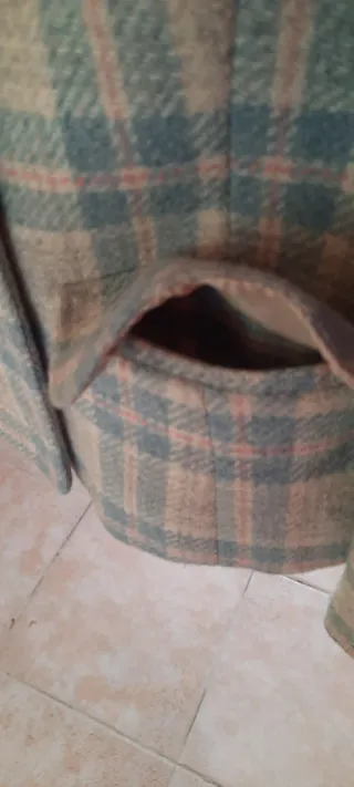 Giacca lana doppiopetto beige/blu