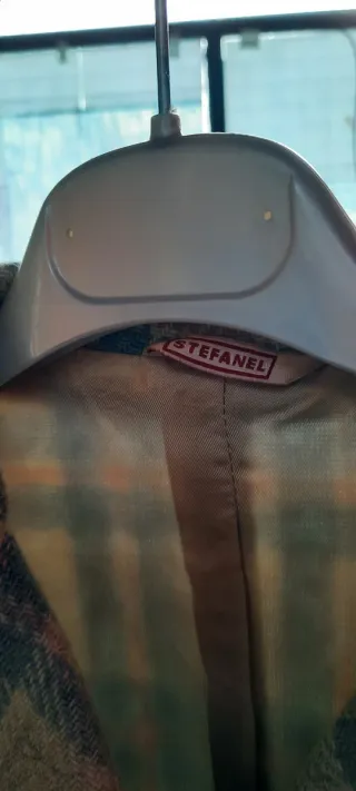 Giacca lana doppiopetto beige/blu