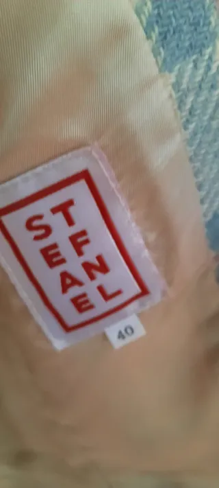 Giacca lana doppiopetto beige/blu