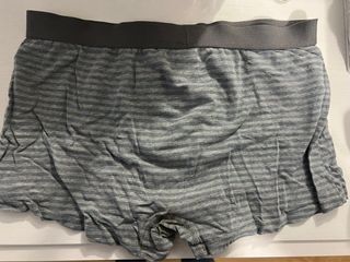 Bóxer de rayas grises y blancas