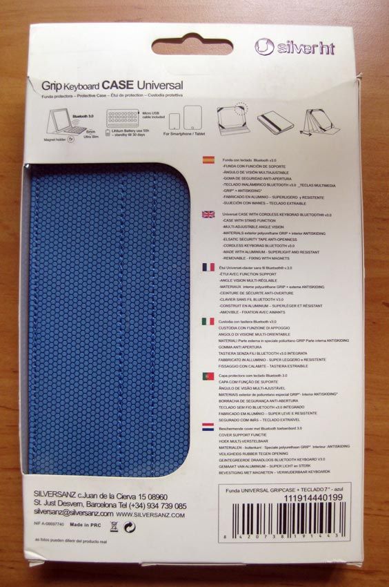 Funda teclado Bluetooth para tablet 7" Silver HT