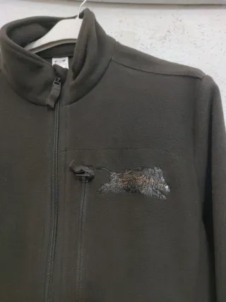 Chaqueta polar hombre caza marrón