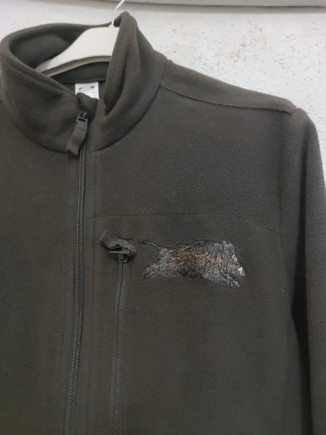 Chaqueta polar hombre caza marrón