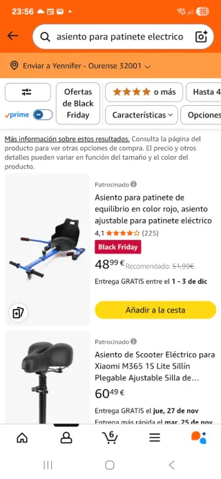 Asiento para patinete de equilibrio