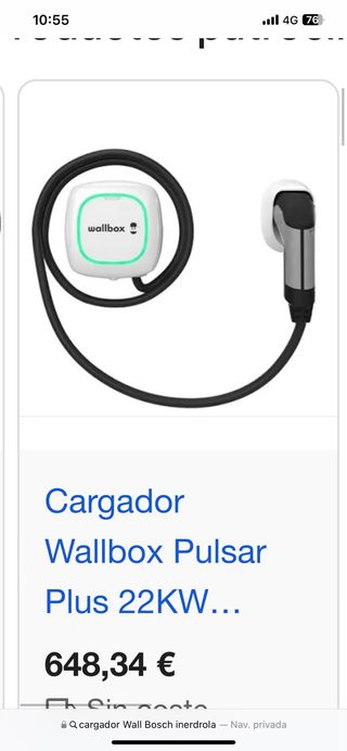 Cargador wallbox coche electrico
