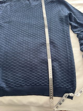 Jersey hombre azul texturizado