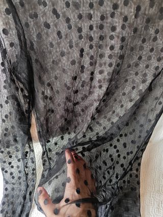 Camisa transparencias negras lunares talla m fiest