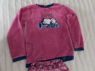 Pijama invierno niña Snoopy Talla 10-12 2 piezas.