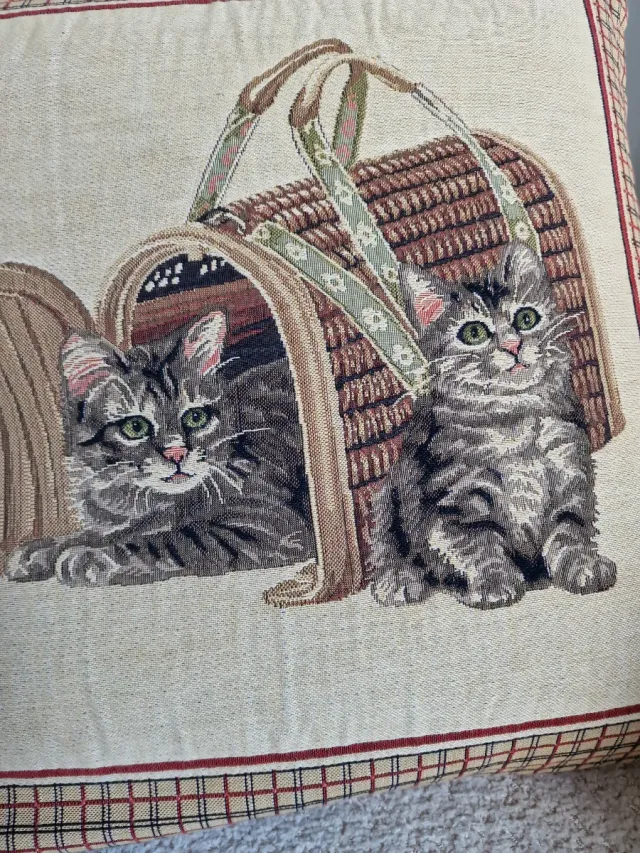 Funda Cojín Gatos Gobelino 40x40cm