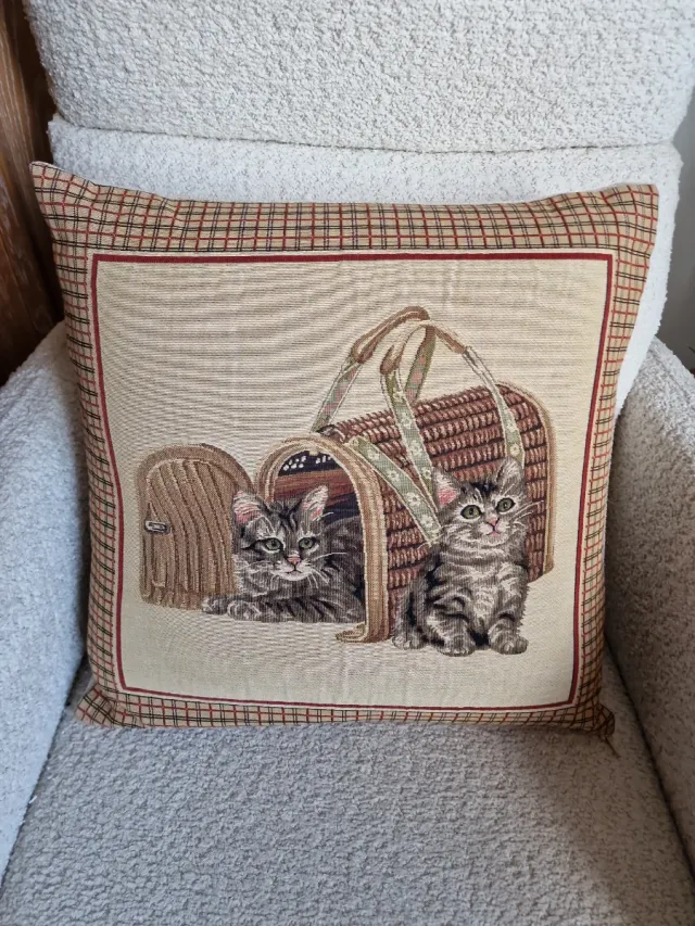 Funda Cojín Gatos Gobelino 40x40cm