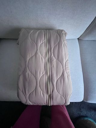 Abrigo largo acolchado beige