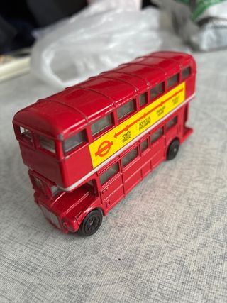 Autobús rojo 2 pisos metálico juguete