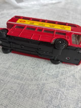 Autobús rojo 2 pisos metálico juguete