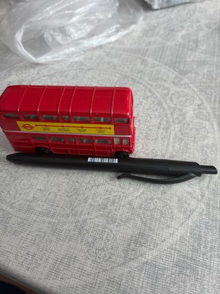 Autobús rojo 2 pisos metálico juguete