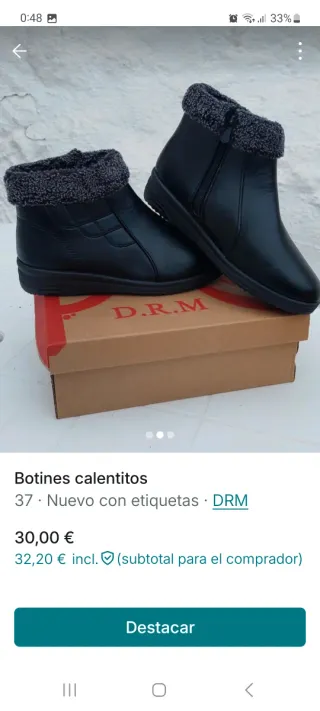 Botines calentitos DRM negros talla 37