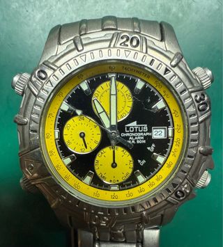 Reloj Lotus Cronógrafo Amarillo y Plateado
