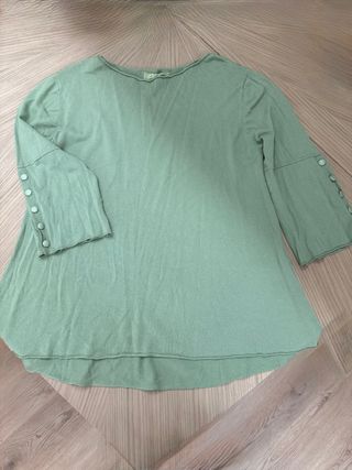 Jersey verde manga 3/4