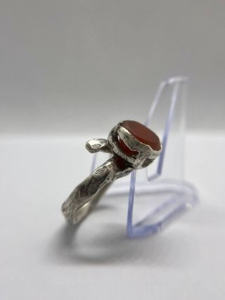 Anello Argento 925 Stile Antico con Opale di Fuoco