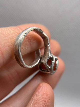 Anello Argento 925 Stile Antico con Opale di Fuoco