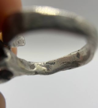 Anello Argento 925 Stile Antico con Opale di Fuoco