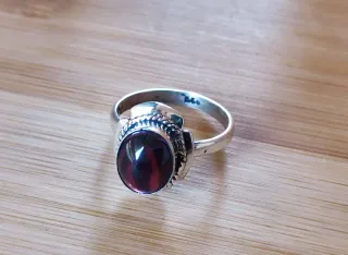 Anillo Plata Ley Granate