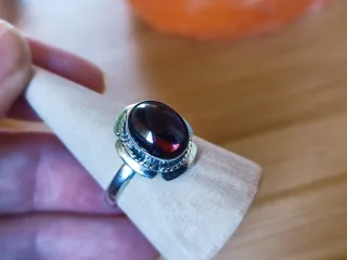 Anillo Plata Ley Granate