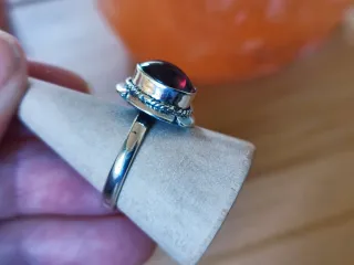 Anillo Plata Ley Granate