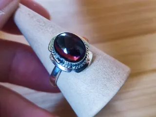 Anillo Plata Ley Granate