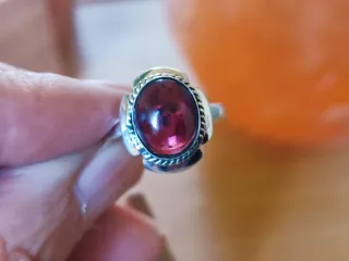 Anillo Plata Ley Granate