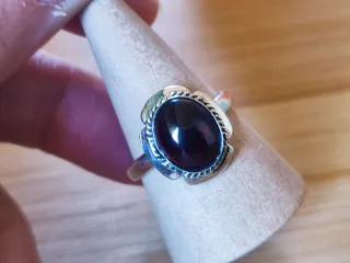 Anillo Plata Ley Granate