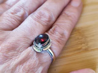 Anillo Plata Ley Granate