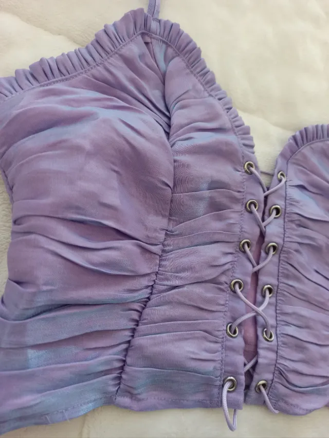 Top Sirena Morado y Azul