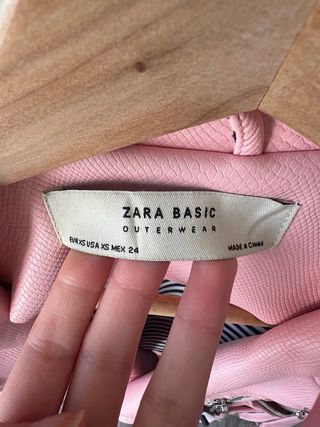 Cazadora Biker Zara Rosa Talla XS