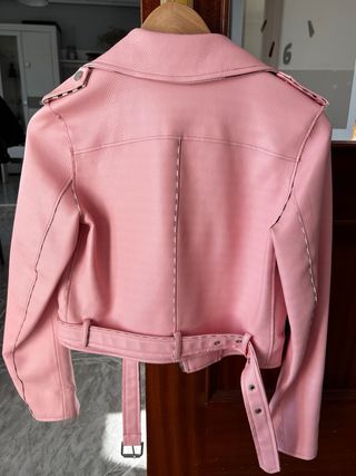 Cazadora Biker Zara Rosa Talla XS