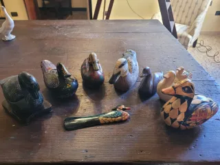 Collezione 7 anatre e papere in legno