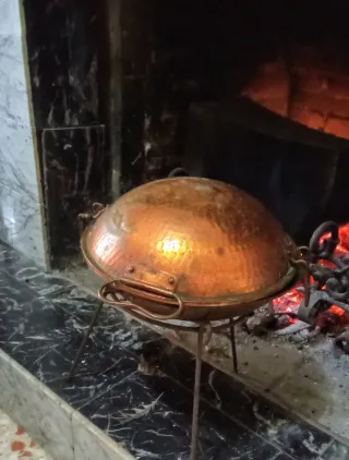 Brasero antiguo cobre y latón