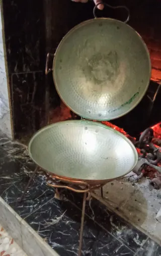 Brasero antiguo cobre y latón