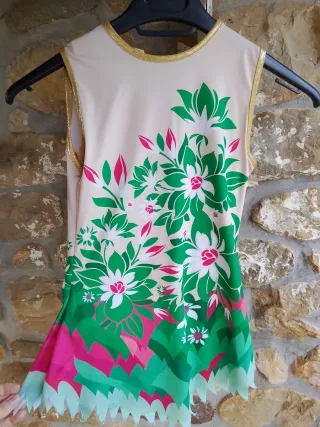 Maillot patinaje/gimnasia flores