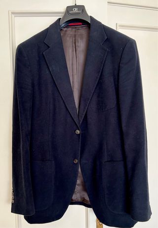 Chaqueta Carolina Herrera Azul Sarga Algodón